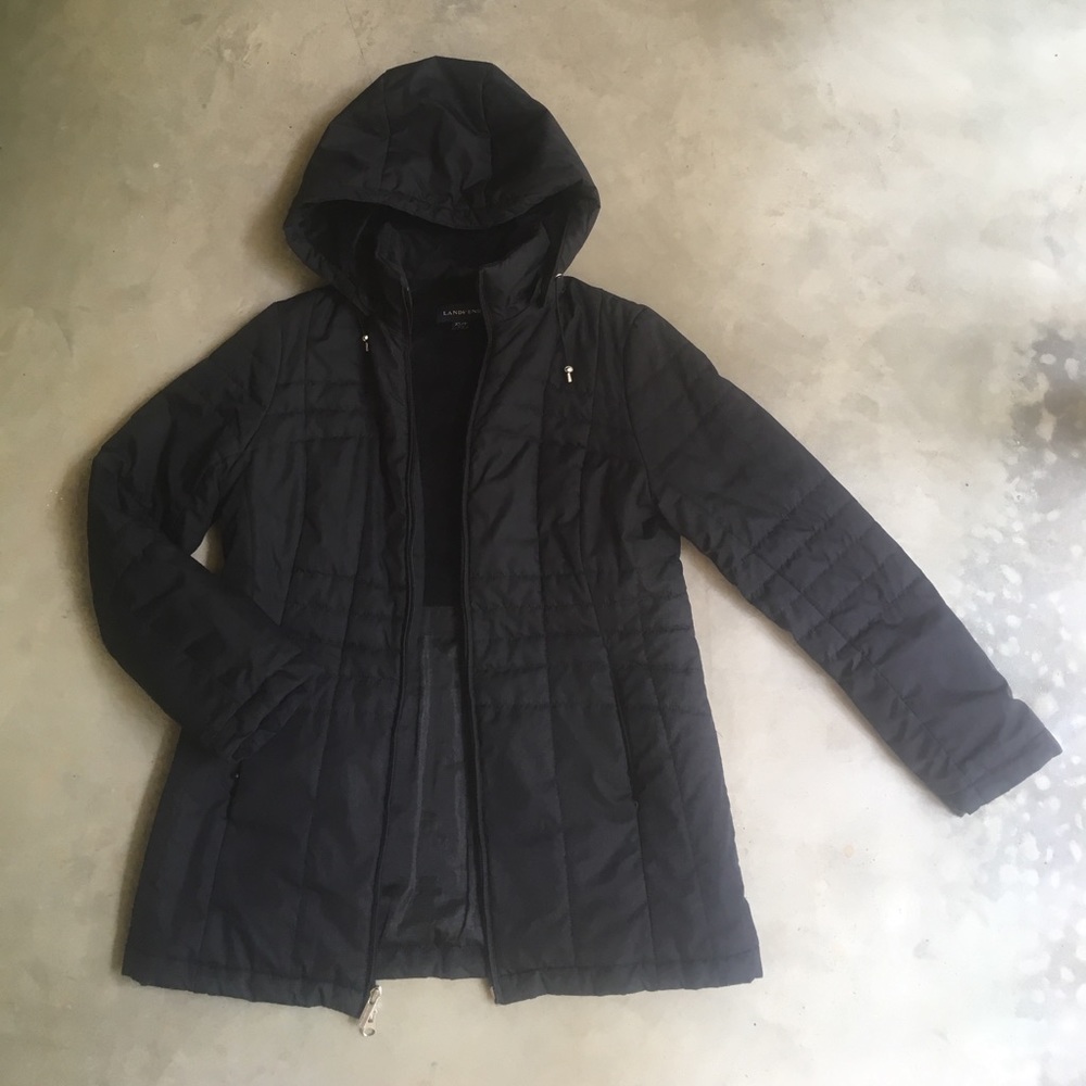 Lands End Insulated Coat w/ Removable Hood